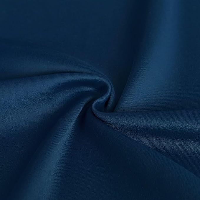 Blackout Curtains 90 Inch Length for Bedroom, Thermal Insulated Blackout Curtains 2 Panels Set, Solid Grommet Privacy Room Darkening Drapes for Living Room Windows(W52 x L90, Navy Blue)