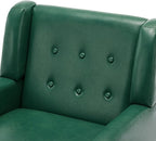 UIXE Faux Leather Accent Chair, Modern Arm Club Chair Upholstered Armchair for Living Room, Comfy Single Sofa Seats Button Tufted Reading Seating, Green