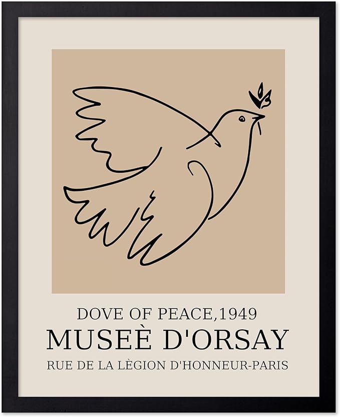 Poster Master Vintage Poster - Dove Print - Bird Art - Line Drawing - Sketch Art - Gift for Boys, Girls & Animal Lover - Minimal Decor for Kid's Room or Nursery - 16x20 UNFRAMED Wall Art