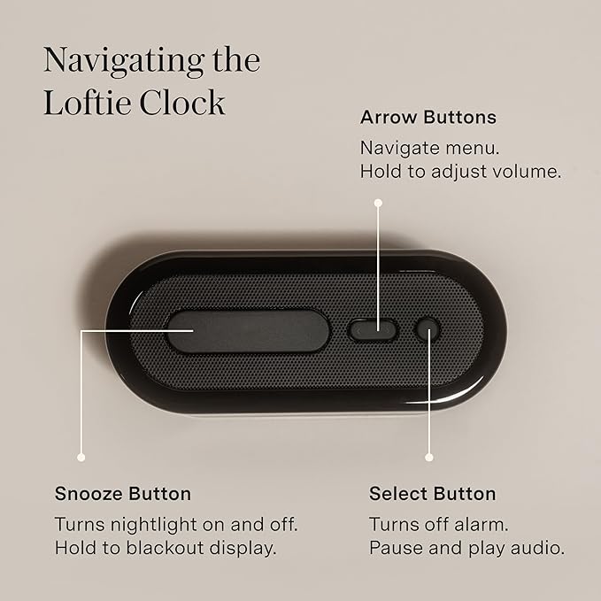 Loftie Alarm Clock with Sound Machine – Smart Alarm Clock with Light, White Noise, Bluetooth Speaker, Night Light Sound Machine, 100+ Sounds, Blackout Mode, No WiFi Mode, Optional Subscription - Peach