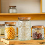 32oz Vintage Glass Jar With Lid, Glass Storage Containers, Airtight Kitchen Storage Containers For Sugar, Coffee, Tea, Spice, Flour, Candy Cookie, Pasta, Cereal, Cute Decorative Jars