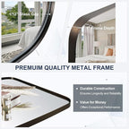 ANDY STAR Bronze Bathroom Mirror, 24x40 Inch Bronze Oval Mirror for Bathroom with Stainless Steel Metal Frame, Oblong Mirror for Bathroom, Living Room, Entryway
