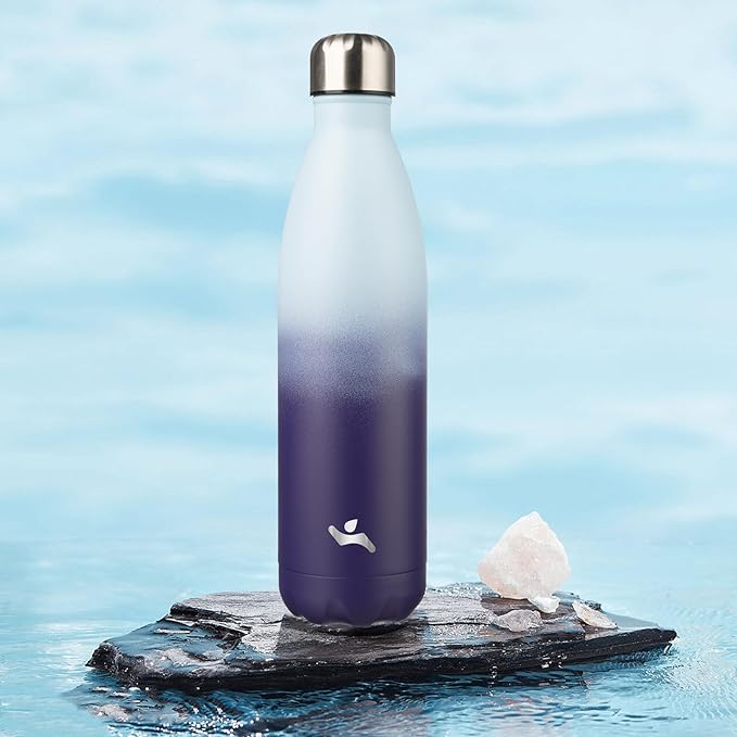 Insulated Water Bottles,25 oz Double Wall Stainless Steel Vacumm Metal Flask for Sports Travel,Ocean Dream