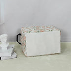 LANGYASHAN Rectangular Storage Bin Collapse Canvas Fabric Cartoon Storage Basket with Handles for Organizing Home Kitchen Boys and Girls Toys Office Closet Shelf Baskets (Rec Champagne Rose)