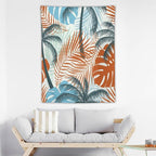 ICMOLYYENLO Palm Leaf Tapestry Wall Hanging, Tropical Leaves Plant Jungle Green Hawaiian Art Home Decor for Guest Bedroom Living Room Dormitory 50x60 Inch