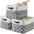 DECOMOMO Grey Storage Bins Fabric Storage Baskets for Shelves, Linen Closet Organization Toys Nursery (Grey Patterns, Large - 3 Pack)