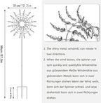 Unique and Magical Metal Windmill, 3D Wind Kinetic Sculpture, Wind Spinner Solar, Lawn Solar Wind Spinners for Yard and Garden, Wind Catchers Metal Outdoor Patio Decoration (1 PCS -Silver)