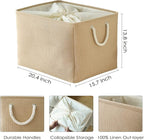 TheWarmHome Storage Bin for Shevles - Extra Jumbo 3Pack 20.5L×15.7W×13.8H inch Organization and Storage Basket for Organizing, Fabric Storage Cubes for Closet Shoe Linen Decorative (Beige)