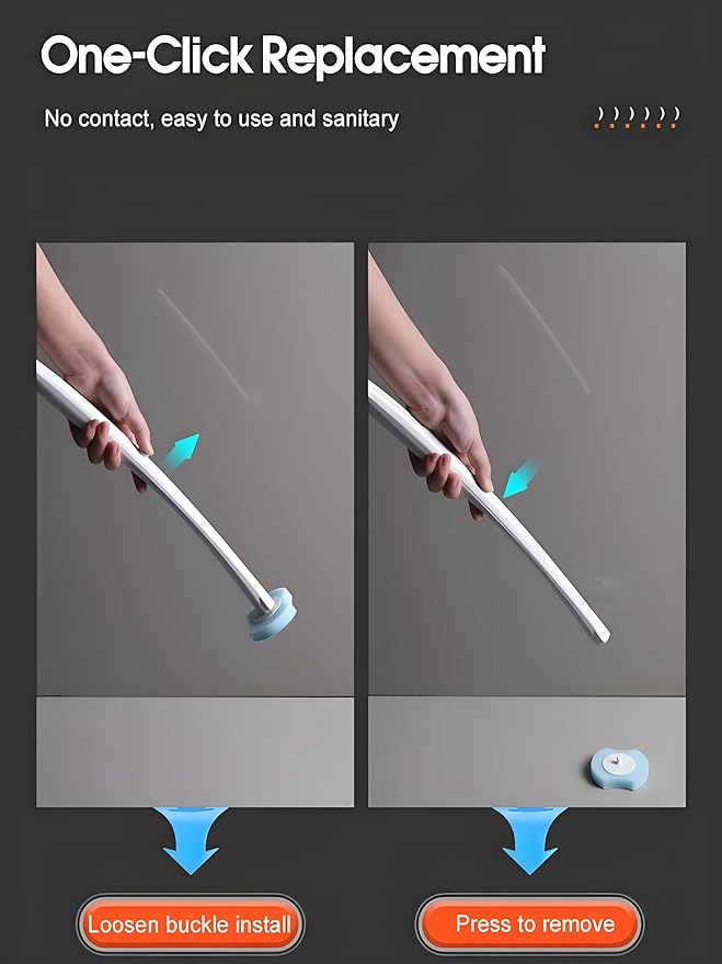 56 Count Toilet Bowl Wand Refills, KIRIKIT Wall-Mounted Disposable Toilet Cleaner Brush Heads for Bathroom Toilet Scrubber Cleaning Accessories, Lavender, Lemon, Ocean