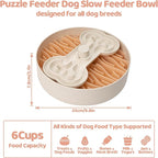Slow Feeder Dog Bowl for Large Dogs with Non-Slip Base - Adjustable Speed Design, Removable Puzzle Inserts & Dishwasher Safe, Pink