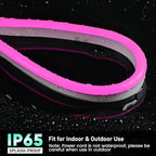 GZBtech Flexible LED Neon Rope Lights 33FT,AC 110-120V Waterproof Strip Light, 120 LEDs/M Cuttable Connectable Neon Lighting for Indoor Outdoor Home Decor/Commercial Building Use-Pink 10M