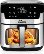 8.5QT Air Fryer, Family Size Digital Air Fryers, Nonstick Square Basket, Smart Touchscreen with 8-Preset, Air Frying, Reheat Leftovers, Party Food, Fast Cooking, Dishwasher-Safe, for Kitchen