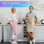 Tylza Wine and Beverage Refrigerator, 24 inch Dual Zone Wine Beverage Cooler Built-in and Freestanding, with Seamless Stainless Steel Door Quick Cooling Under Counter Beer Wine refrigerator