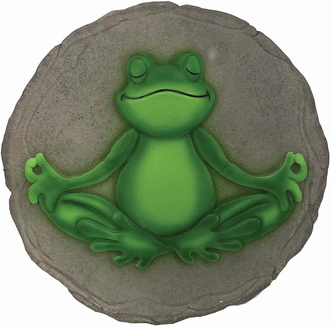 Spoontiques - Garden Décor - Yoga Frog Stepping Stone - Decorative Stone for Garden