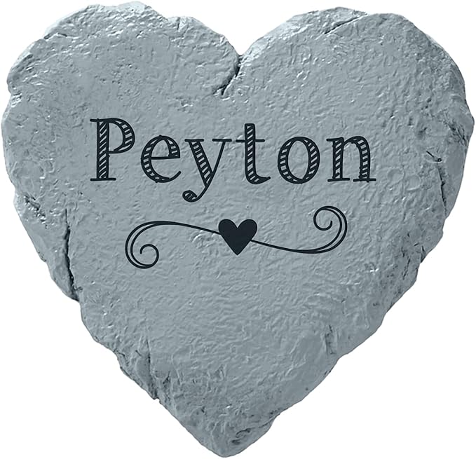 Let's Make Memories Personalized Garden Stone - Resin - Custom Garden Décor - Love Grows Here Round Stone with Heart Cutout - for Dad - for Father's Day