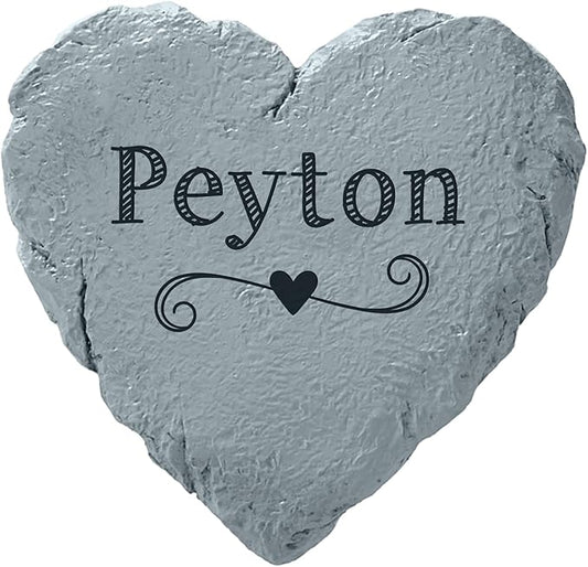 Let's Make Memories Personalized Garden Stone - Resin - Custom Garden Décor - Love Grows Here Round Stone with Heart Cutout - for Dad - for Father's Day