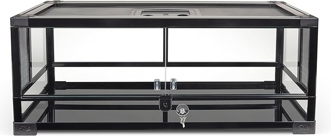 Zilla QuickBuild Reptile 20 Gallon Glass Terrarium Habitat with Swing Door For Geckos, Snakes, Lizards, Frogs, Turtles, and Tortoises, 30" x 12" x 12"