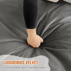 4FT Bean Bag Chair: Bean Bag with Velvet Cover, Fluffy and Comfy Bean Bag Chairs for Adults and Kids, Bean Bag Sofa Filled with High-Density Sponge for Gaming (Grey)
