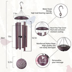 ASTARIN Large Engraving Wind Chime Memorial, Personalized Windchimes in Memory of a Loved One, Loss of Mother Lover Sympathy Gifts, Remembrance Gift for Loss Wife Husband(Produced in USA)