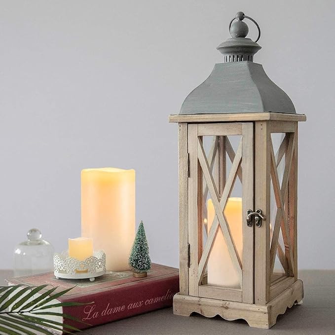 Homemory 4" x 6" Large Waterproof Outdoor Flameless Candles, Battery Operated Flickering LED Pillar Candles with Remote and Timers for Indoor Outdoor Lanterns, Long Lasting, Dark Ivory, Set of 4