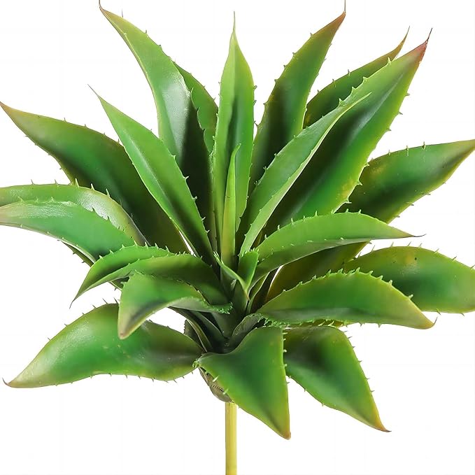 JUSTOYOU Large 12.5" Artificial Succulents Aloe Plants Real Touch Fake Flowers Unpotted for Home Wedding Festival Arrangement (1, Green)
