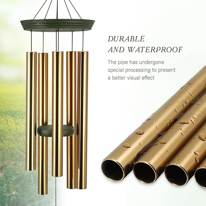 Memorial Wind Chimes for Outdoor & Gifts – Engraved Tree of Life, 36” Durable Metal Chimes with Soothing Melodies, Waterproof & Customizable Tones