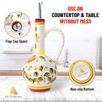 15Oz Ceramic Handmade Oil Dispenser with 3 olive design