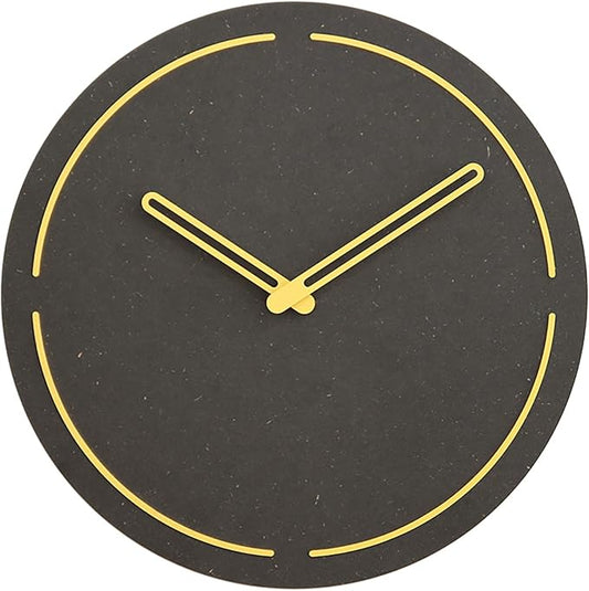 Stephanie Imports Modern Minimalist Dark Concrete Gray Silent Wall Clock (Yellow)