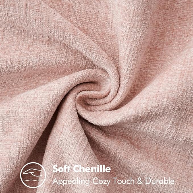 MIULEE Pack of 2 Couch Throw Pillow Covers 18x18 Inch Pink Valentine Farmhouse Decorative Pillow Covers with Stitched Edge Soft Chenille Solid Dyed Spring Pillow Covers for Sofa Bed Living Room