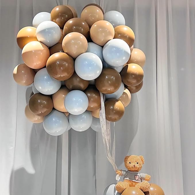 130pcs Tan Balloons Different Sizes 18" 12" 10" 5" Light Brown Latex Balloon Garland Arch Kit for Birthday Baby Shower Graduation Wedding Gender Reveal Anniversary Party Decorations