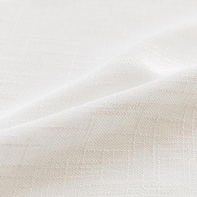 MYSKY HOME Extra Long Curtains for Living Room, Soft Cotton and polyester Fabric Boho Window Curtain Drapes Light Filtering Semi Sheer Backdrop Panels, 50 x 120 Inches, Natural, 2 Pieces