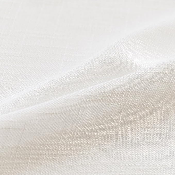 MYSKY HOME French Door Curtains for Closet Doorways, Window White Cotton Sheer Drapes Light Filtering Cute Curtain Panels Elegant Look for Classroom/Guestroom, 50" x 72", Natural, 2 PCs