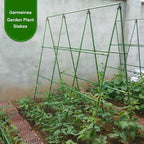 Garmeinea Garden Stakes 30 Inches Plastic Coated Steel Plant Stakes for Growing Climbing Plants, Pack of 25