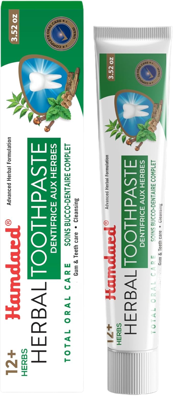 Hamdard Miswak Herbal & Paan Total Oral Care Toothpaste – 100g Each | Herbal Ayurvedic Toothpaste with Paan Flavor | Fluoride-Free | Gum Care, Fresh Breath & Natural Oral Hygiene