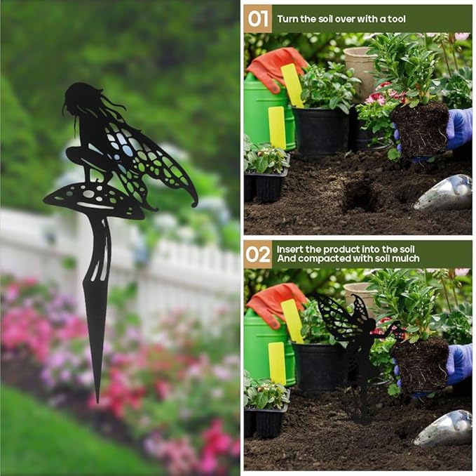 Decorative Garden Stakes, Fairy Garden Statues for Home and Garden (6)