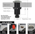 Garbage Disposal Air Switch Kit for SinkTop Waste Disposal with Stainless Steel Brushed Nickel Long Air Button by briidea