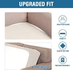 H.VERSAILTEX Super Stretch Individual Seat Cushion Covers Sofa Covers Couch Cushion Covers Slipcover Sets Thick Jacquard Textured Twill Fabric (1 Piece Chair Cushion Cover, Ivory)
