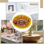 Sunflower Jewelry Dish Trinket Tray Ceramic Key Tray Bowl for Entryway Table, Sunflower Candy Dish Soap Holder Gift Decorative Bowl for Home Decor Kitchen Bathroom Sink (Bee, Ladybug)