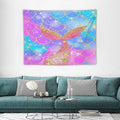 HZOHNAGO Mermaid Scales Tapestry Colorful Shiny Scales Mermaid Tail Pattern Printed Wall Tapestry Wall Hanging for Bedroom Living Room Dorm 40" W x 30" H