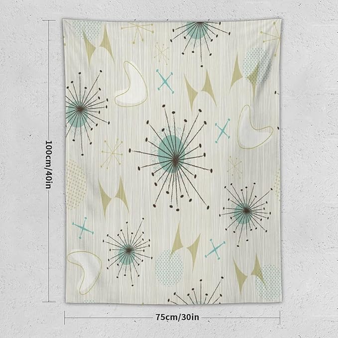 ICMOLYYENLO Boho Medieval Cat Tapestry, Abstract Atomic Starburst Geometric Aesthetic Art Wall Hanging For Bedroom Living Room Dormitory 60x80 Inches