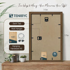 11x17 Picture Frame 3 Pack - Brown Woodgrain, Wood Photo Frame, HD Tempered Glass, Wall Gallery Poster Frame