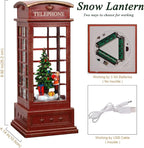 House & Garden Decoration,Christmas Lantern with 8 Pieces of Music,Sparkling Crystal Keep Circling Around The Snowman Families Music Box as a (Christmas Child)