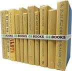 Curated Decorative Books Hardcover Décor Books for Home Décor, Choose Color, Interior Design, Office, Wedding Display, Instant Library, or Staging (Vintage Gold, One Foot)