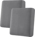 H.VERSAILTEX Super Stretch Individual Seat Cushion Covers Sofa Couch Slipcover Sets Thick Jacquard Textured Twill Fabric (2 Piece Medium Covers, Grey)
