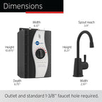 InSinkErator Stainless Steel Tank, H250MBLK-SS HOT250 System, Single-Handle Matte Black Faucet with 2/3-Gallon Instant Hot Water Dispenser