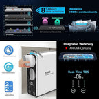 Frizzlife Reverse Osmosis Water Filter - Alkaline Mineral pH+, 600 GPD High Flow, Tankless RO Reverse Osmosis System, Under Sink, Reduce TDS, Compact, 2:1 Drain Ratio, PD600-TAM3