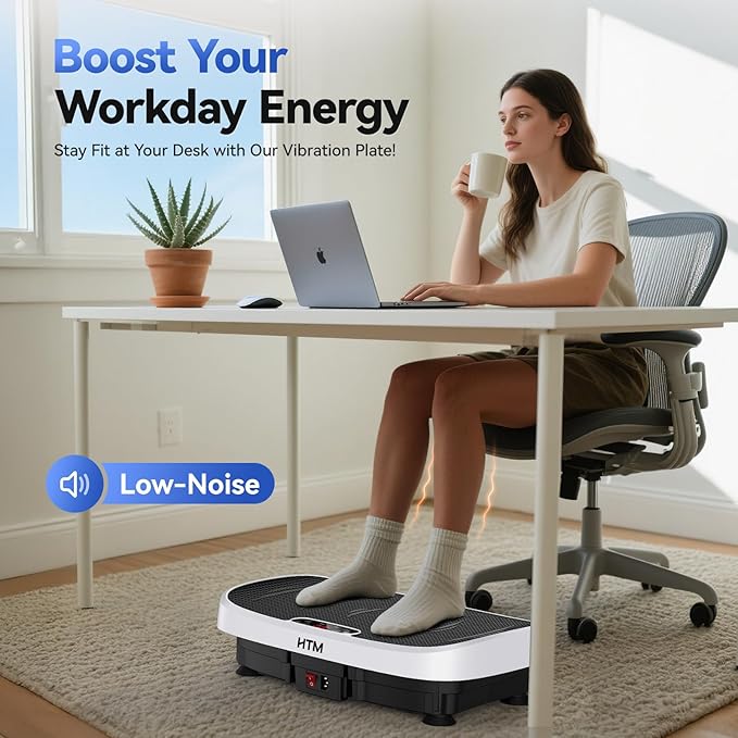Vibration Plate Exercise Machine - 330lbs Weight Capacity, 120 Speed Levels, 5 Program Modes - Full Body Workout for Home Fitness, Toning & Wellness, LED Display, Low Noise Motor