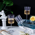 Ciaell 12 Pack Clear Plastic Wine Glasses - 10 Oz Disposable Wine Glasses with Stem for Parties & Weddings & Poolside & Outdoors & Camping