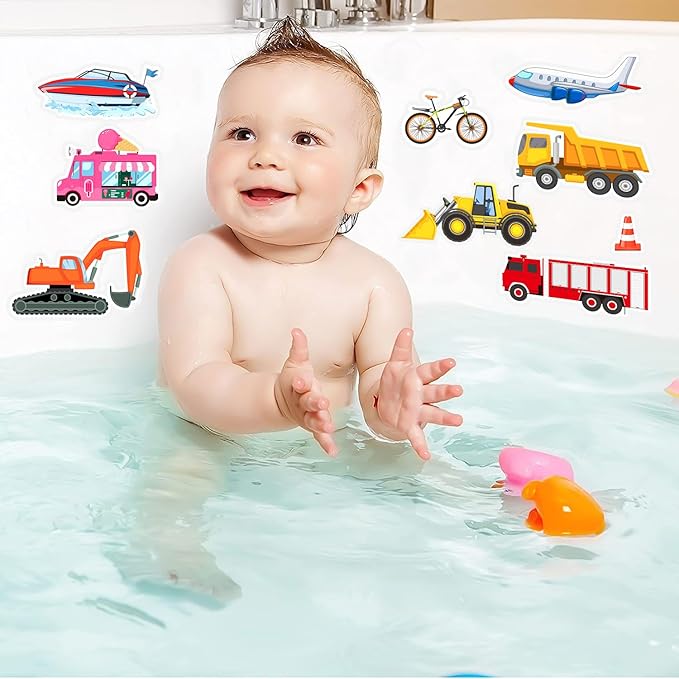 Window Clings Stickers for Kids Window Gel Clings Decals Thick Gel Clings Toddlers and Adults Classroom Home Nursery Airplane Birthday Party Supplies (City Transportation)