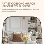 ANDY STAR Oval Mirror for Bathroom, 20x30 Polished Chrome Oblong Bathroom Mirror for Vanity with Stainless Steel Metal Frame, Modern Anti Rust Wall Mounted